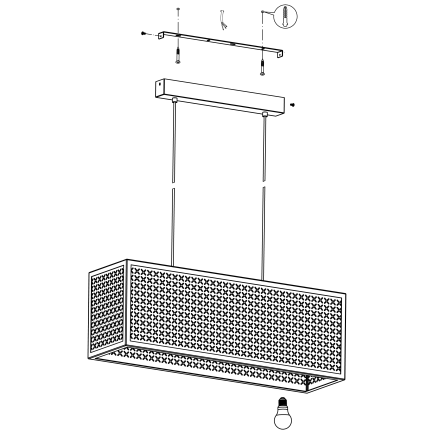 Eglo - Hanglamp aan een koord 3xE27/40W/230V