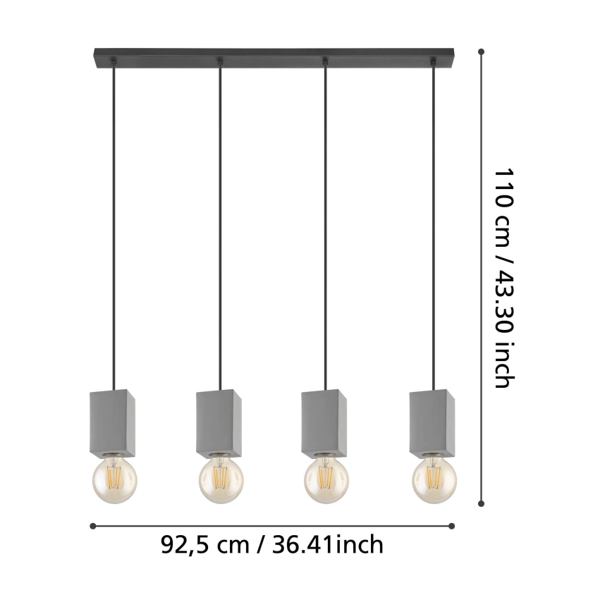 Eglo - Hanglamp aan een koord 4xE27/40W/230V