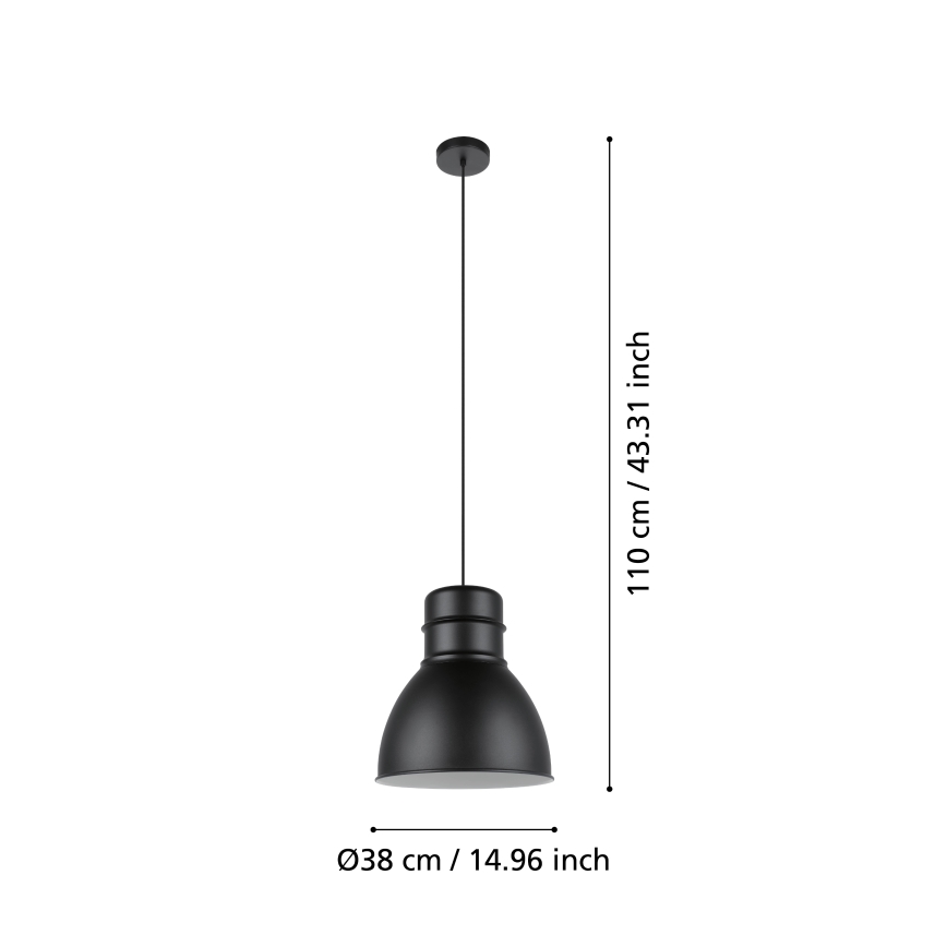 Eglo - Hanglamp aan een koord 1xE27/60W/230V zwart