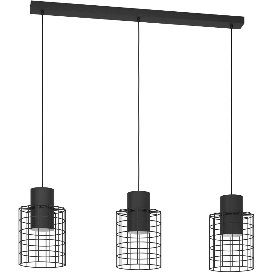 Eglo - Hanglamp aan een koord 3xE27/40W/230V zwart
