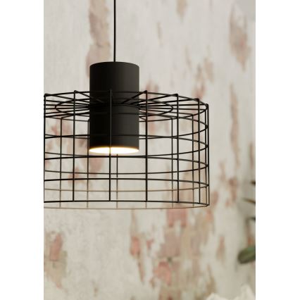 Eglo - Hanglamp aan koord 1xE27/40W/230V diameter 38 cm zwart