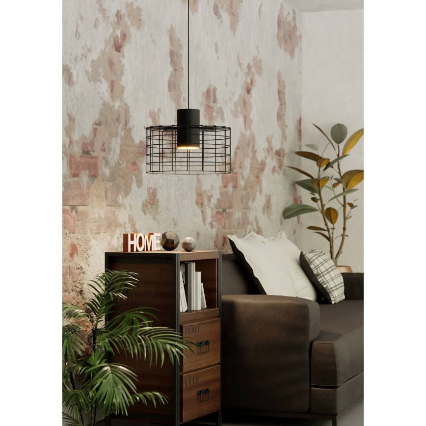 Eglo - Hanglamp aan koord 1xE27/40W/230V diameter 38 cm zwart