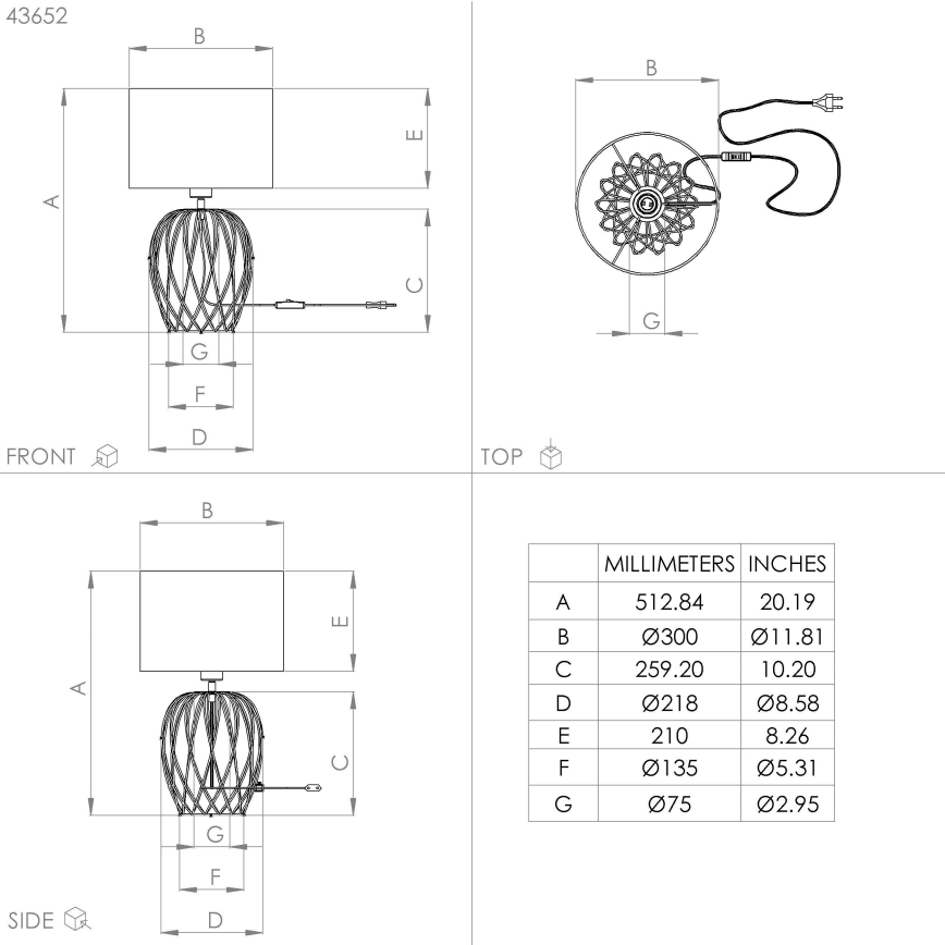 Eglo - Tafellamp 1xE27/40W/230V wit
