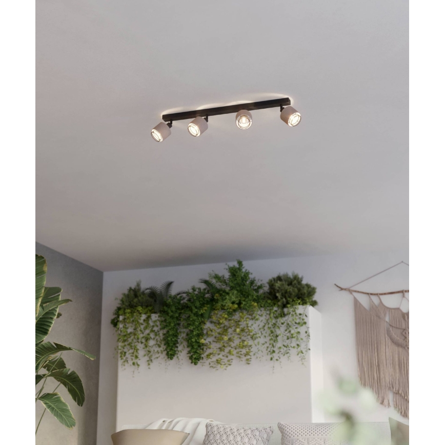 Eglo - Spot 4xE14/40W/230V zwart/beige