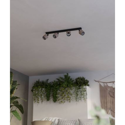 Eglo - Spot 4xE14/40W/230V zwart/beige
