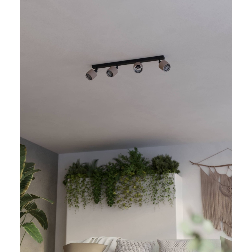 Eglo - Spot 4xE14/40W/230V zwart/beige