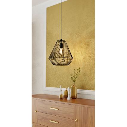 Eglo - Hanglamp aan een koord 1xE27/40W/230V zwart