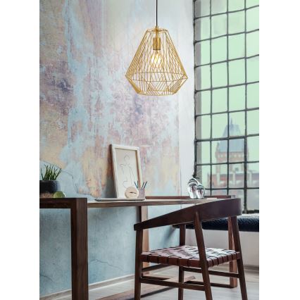 Eglo - Hanglamp aan een koord 1xE27/40W/230V goud