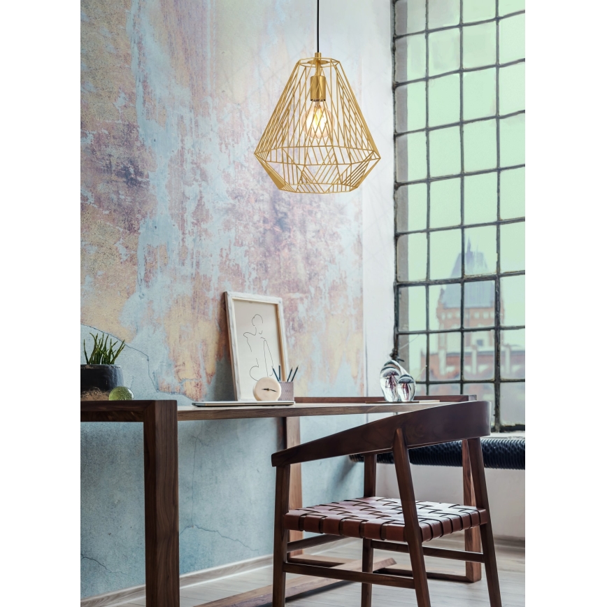 Eglo - Hanglamp aan een koord 1xE27/40W/230V goud