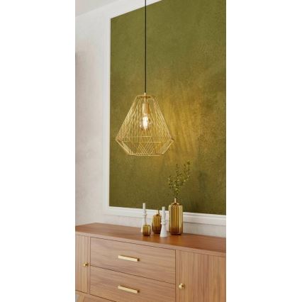 Eglo - Hanglamp aan een koord 1xE27/40W/230V goud