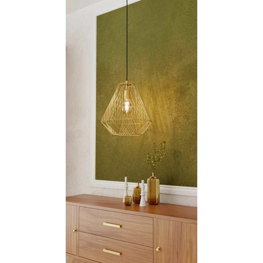 Eglo - Hanglamp aan een koord 1xE27/40W/230V goud