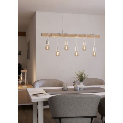 Eglo - Hanglamp aan een koord TOWNSHEND 6xE27/60W/230V
