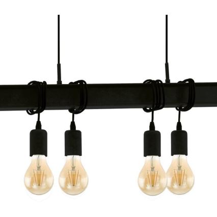 Eglo 43712 - Hanglamp aan een koord TOWNSHEND 6xE27/60W/230V zwart