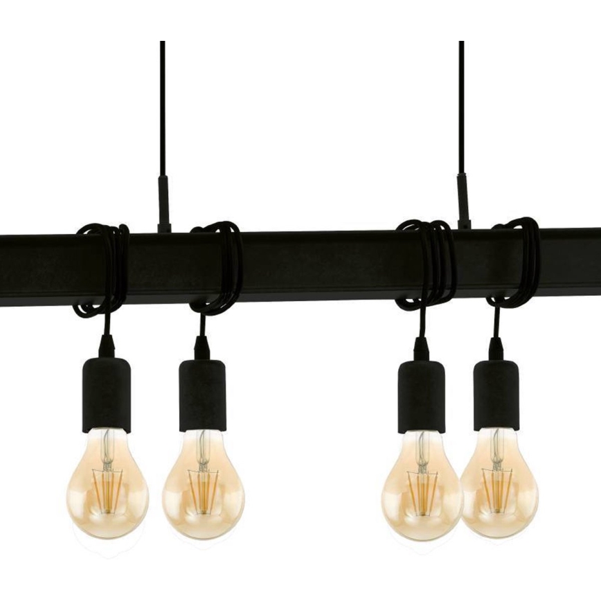 Eglo 43712 - Hanglamp aan een koord TOWNSHEND 6xE27/60W/230V zwart