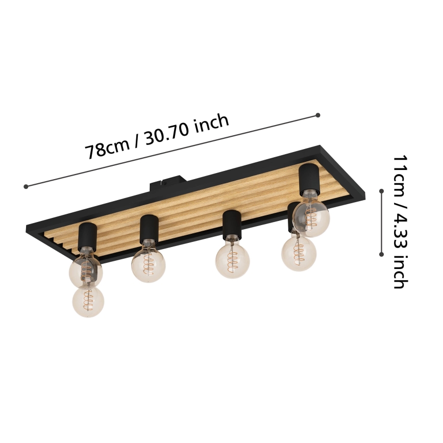Eglo - Plafondlamp 6xE27/40W/230V