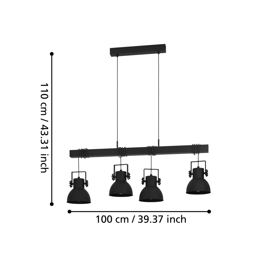 Eglo - Hanglamp aan kabel 4xE27/40W/230V