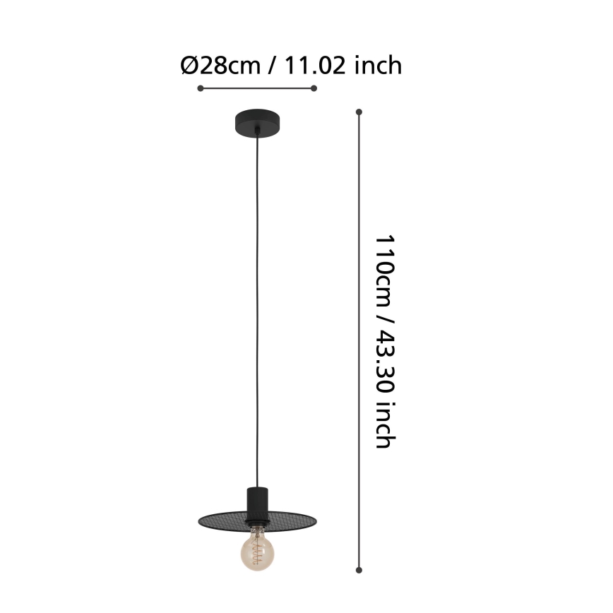 Eglo - Hanglamp aan een koord 1xE27/40W/230V