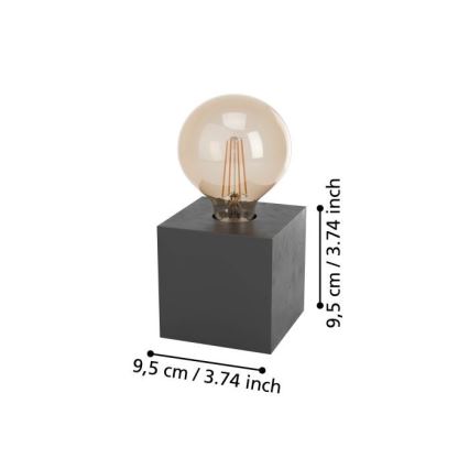 Eglo - Tafellamp 1xE27/40W/230V antraciet