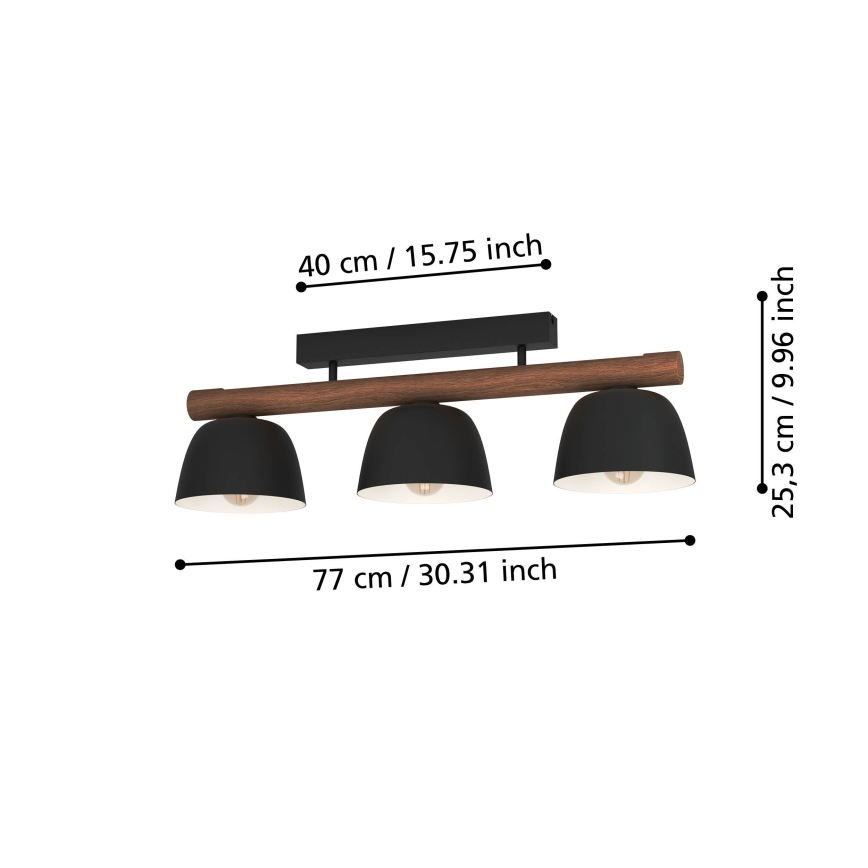 Eglo - Bevestigde hanglamp 3xE27/40W/230V