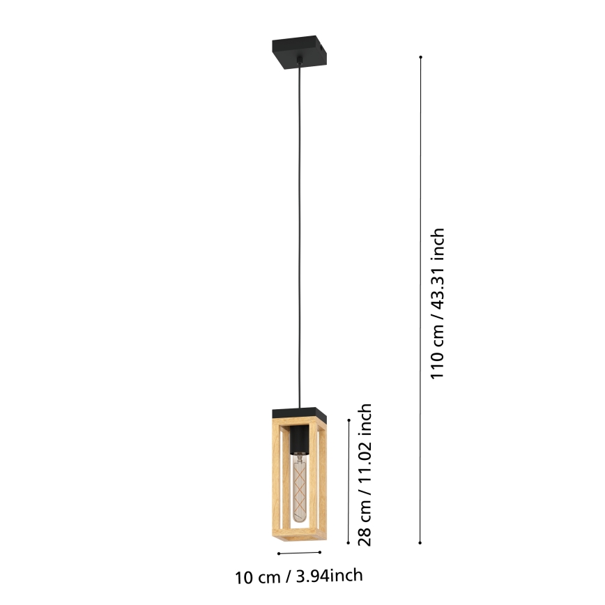 Eglo - Hanglamp aan een koord 1xE27/40W/230V