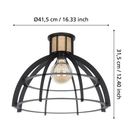 Eglo - Plafondlamp 1xE27/40W/230V zwart