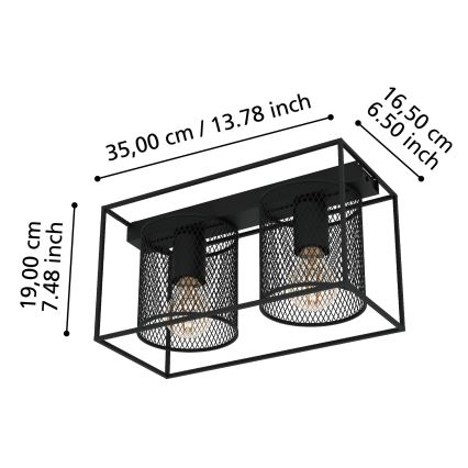 Eglo - Plafondlamp 2xE27/40W/230V