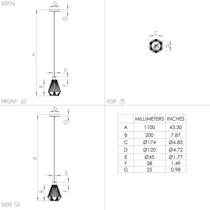 Eglo - Hanglamp aan een koord 1xE27/40W/230V