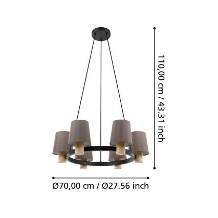 Eglo - Hanglamp aan kabel 6xE27/40W/230V