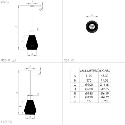 Eglo - Hanglamp aan een koord 1xE27/40W/230V