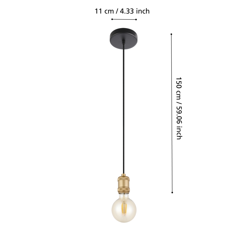 Eglo - Hanglamp aan kabel 1xE27/40W/230V goudkleurig