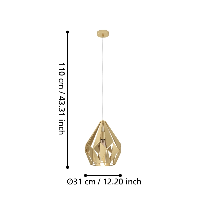 Eglo - Hanglamp aan een koord 1xE27/60W/230V diameter 31 cm