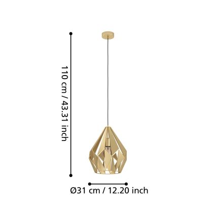 Eglo - Hanglamp aan kabel 1xE27/60W/230V Ø 31 cm