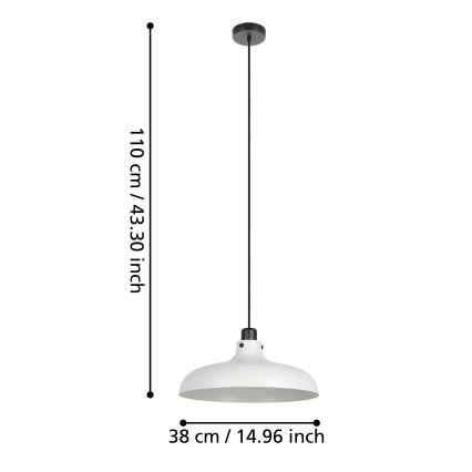 Eglo - Hanglamp aan een koord 1xE27/40W/230V