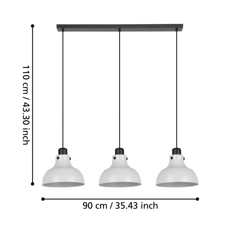 Eglo - Hanglamp aan een koord 3xE27/40W/230V