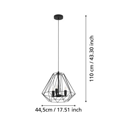 Eglo - Hanglamp aan kabel 3xE14/40W/230V