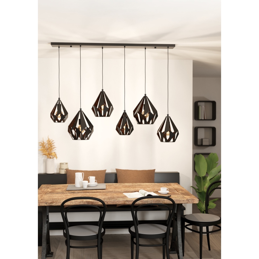 Eglo - Hanglamp aan kabel 6xE27/40W/230V