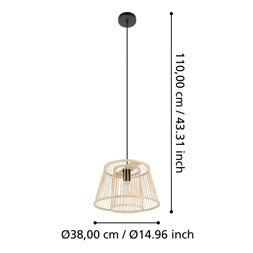 Eglo 43852 - Hanglamp aan een koord HYKEHAM 1xE27/40W/230V