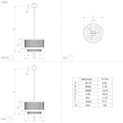 Eglo - Hanglamp aan kabel 1xE27/40W/230V