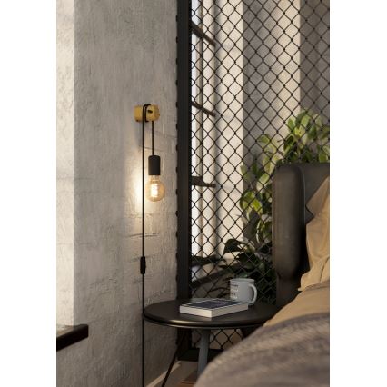 Eglo - Wandlamp 1xE27/13W/230V zwart/beige