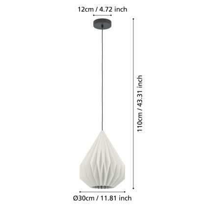 Eglo - Hanglamp aan een koord 1xE27/25W/230V diameter 31 cm