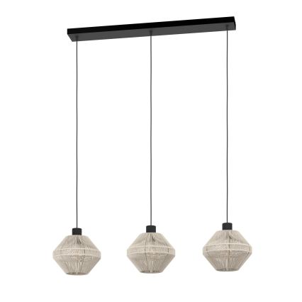 Eglo - Hanglamp aan kabel 3xE27/40W/230V crème