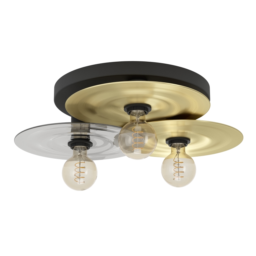 Eglo - Plafondlamp 3xE27/40W/230V goud/zwart