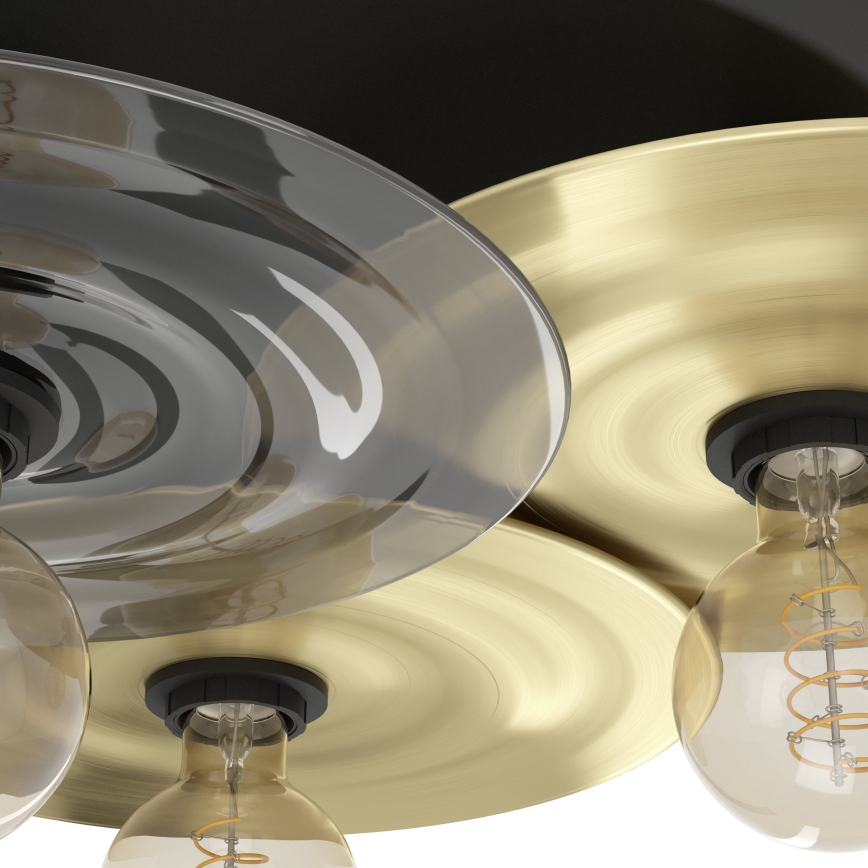 Eglo - Plafondlamp 3xE27/40W/230V goud/zwart