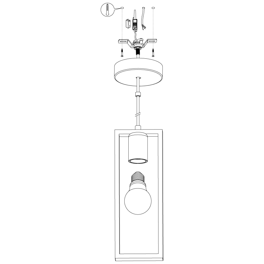 Eglo - Hanglamp aan een koord 1xE27/60W/230V