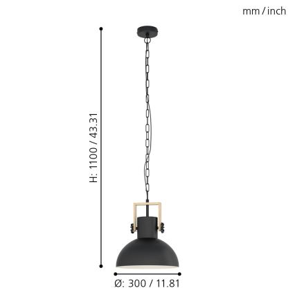 Eglo - Hanglamp aan een ketting 1xE27/28W/230V