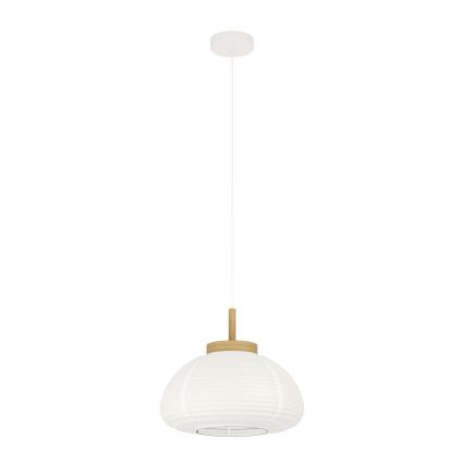 Eglo - Hanglamp met kabel 1xE27/40W/230V Ø 40 cm wit/beige