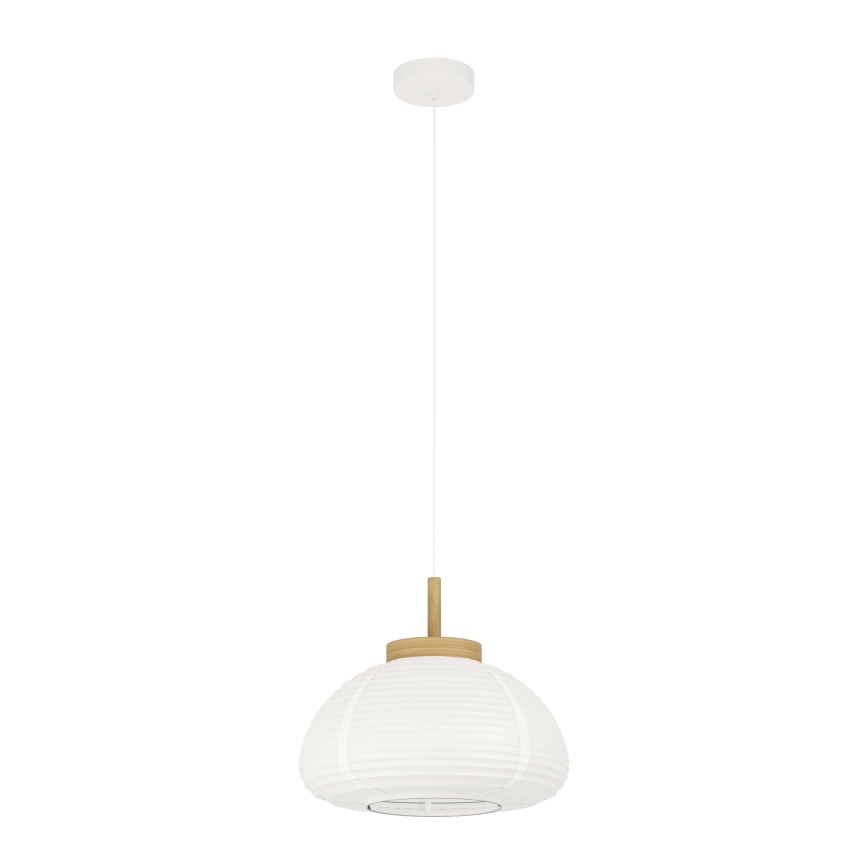 Eglo - Hanglamp met kabel 1xE27/40W/230V Ø 40 cm wit/beige