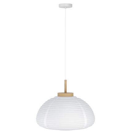 Eglo - Hanglamp met kabel 1xE27/40W/230V Ø 40 cm wit/beige