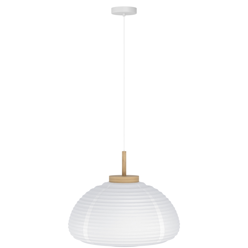 Eglo - Hanglamp met kabel 1xE27/40W/230V Ø 40 cm wit/beige