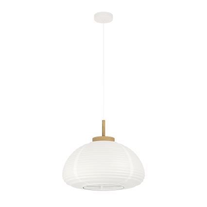 Eglo - Kroonluchter aan kabel 1xE27/40W/230V Ø 55 cm wit/beige
